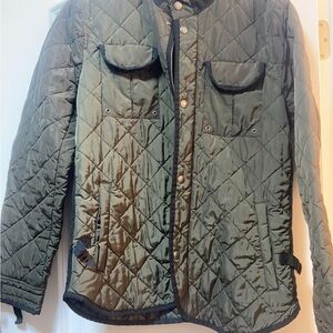 Zara Men's Quilted Jacket - Dark Olive